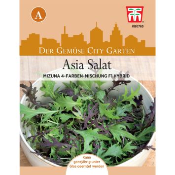 Asia Salat Mizuna 4-Farben Mix, F1 Hybride