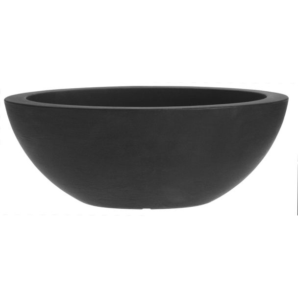 Blumenschale, oval, anthrazit