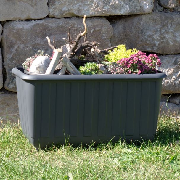 Pflanzkasten Ambizioso ohne Rollen Anthrazit 65x35x33 cm