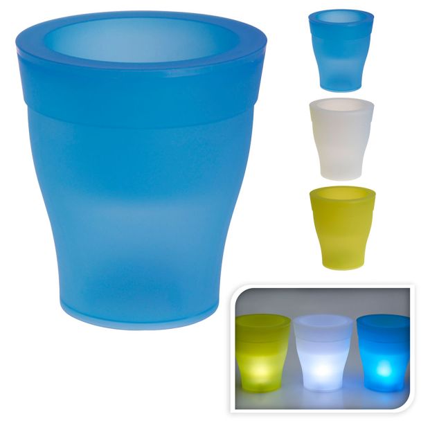 Blumentopf mit LED-Beleuchtung, blau