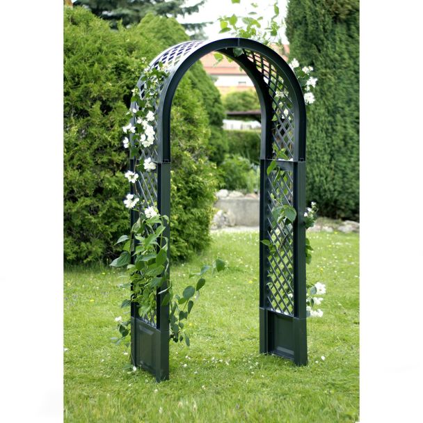 Rosenbogen mit Erdspieß in Grün