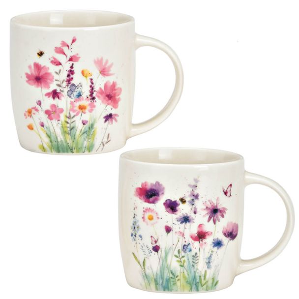 Tassen-Set „Schmetterlinge in Blumenwiese“