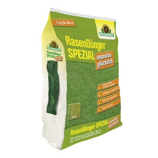 Rasendünger Spezial mooslos glücklich, 5 kg (1 kg = € 4,00 )