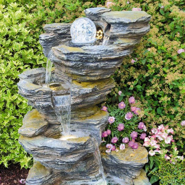 Wasserfall Fudong mit Pumpe und LED-Beleuchtung