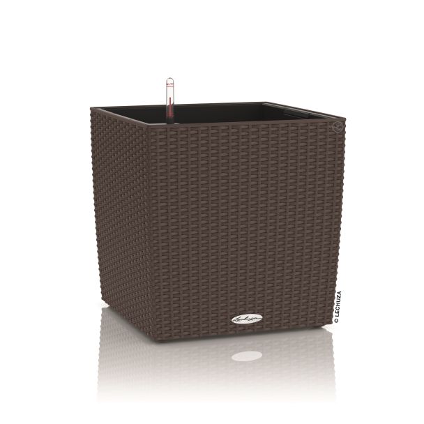 LECHUZA® CUBE Cottage 30 (15375) All in One-Set, mocca