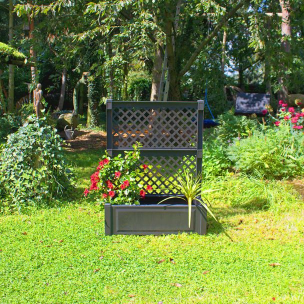Pflanzkasten mit Spalier, 100 cm Anthrazit
