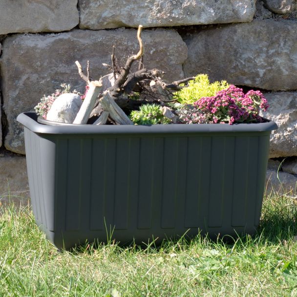 Pflanzkasten Ambizioso mit Rollen Anthrazit 65x35x33 cm