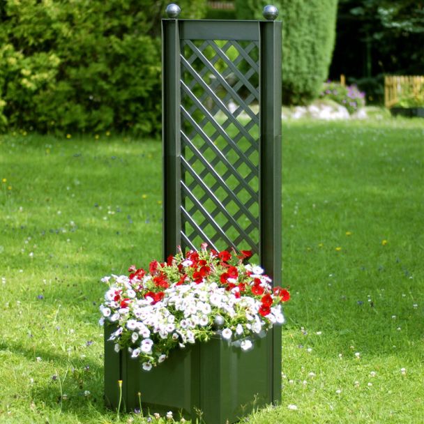 Pflanzkasten mit Spalier, 43 cm in Grün