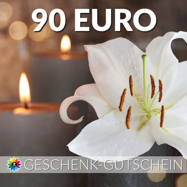 Geschenk-Gutschein, Wert 90 Euro Kerze