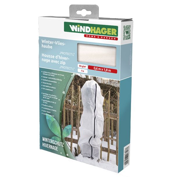Winter-Vlieshaube, 'PROTECT L', 0,6 x 1,8 m, weiß