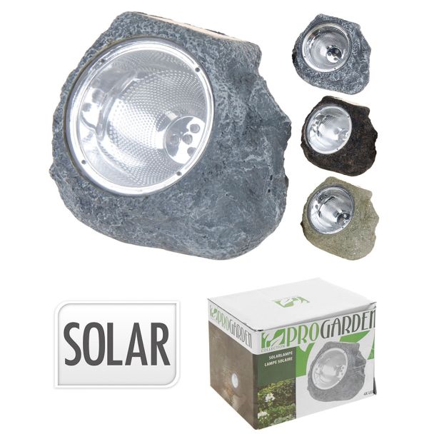 Solarlampe in Steinoptik, Grau