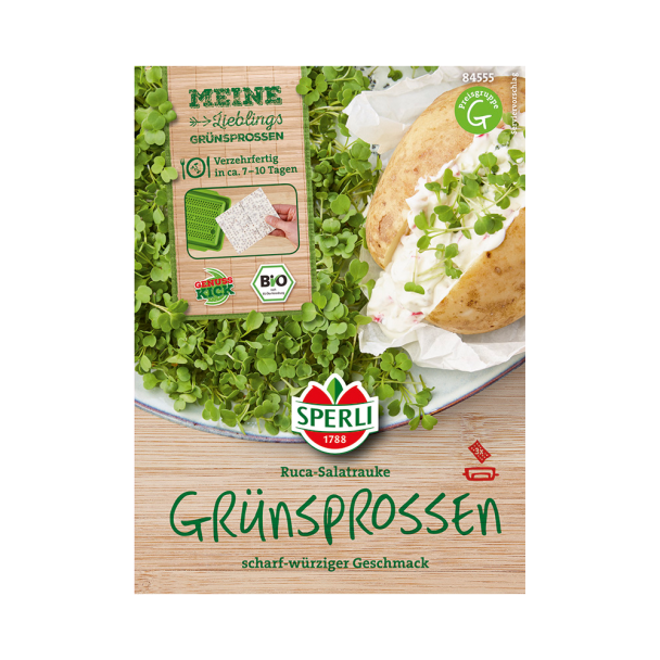 Grünsprossen 'Ruca-Salatrauke' Bio-Keimpads