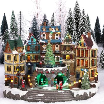 LuVille Weihnachtsdorf Miniatur Dorfplatz