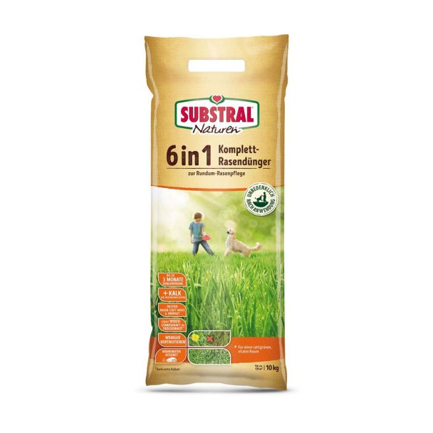 SUBSTRAL® - NATUREN 6 in 1 Komplett-Rasendünger, 10 kg (1 kg / € 3,50)