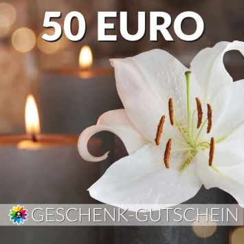Geschenk-Gutschein, Wert 50 Euro Kerze