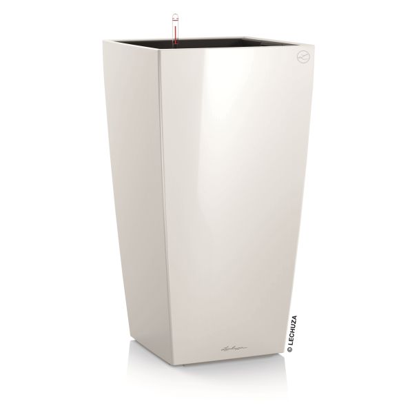 LECHUZA® CUBICO 30 (18181) All-in-One Set, weiß, hochglanz