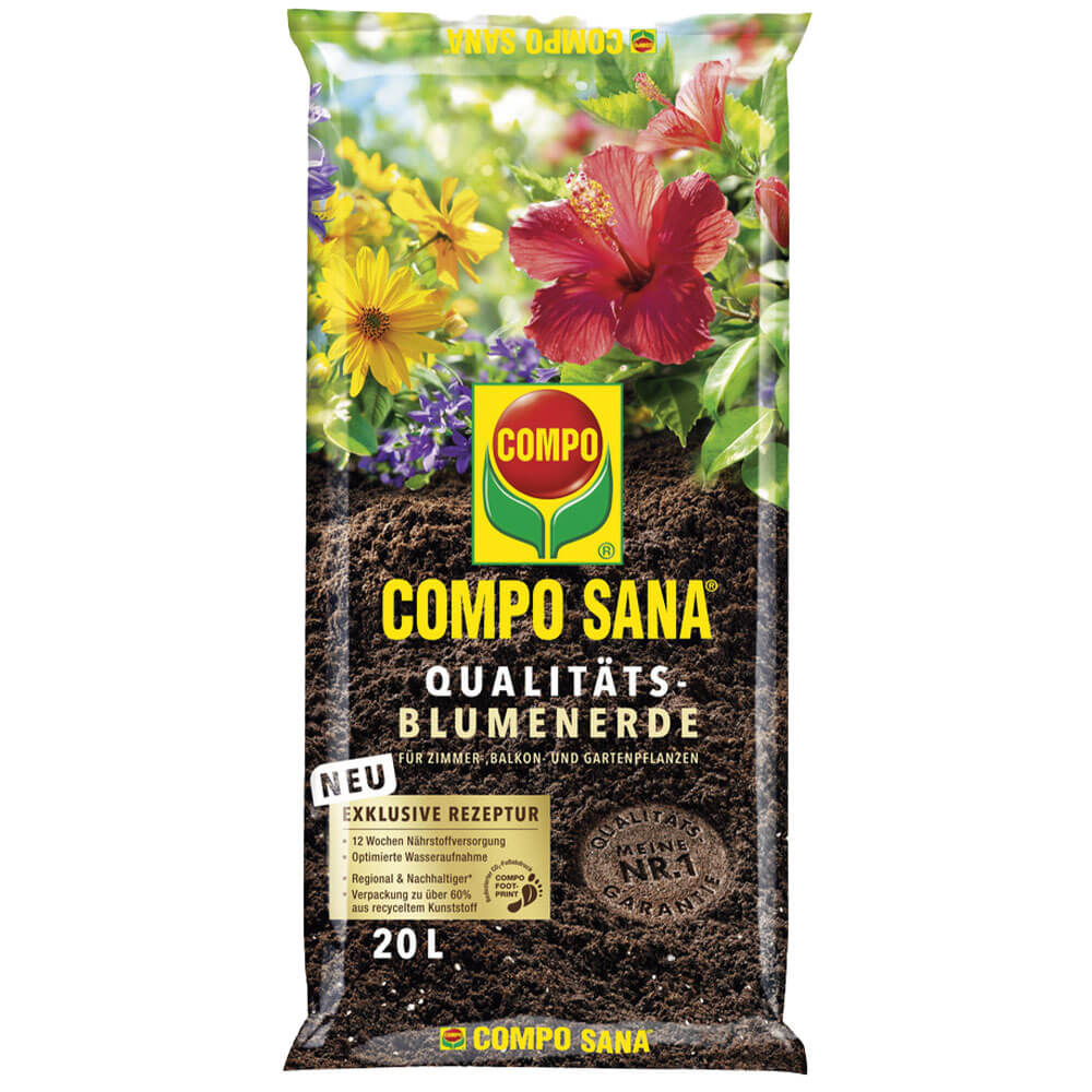 COMPO SANA Qualitts-Blumenerde 20 Liter (1 L /  0,45) | Pflanzerden |  Pflanzerden & Dnger | Zubehr | Ahrens+Sieberz - Pflanzenversand &  Gartenbedarf
