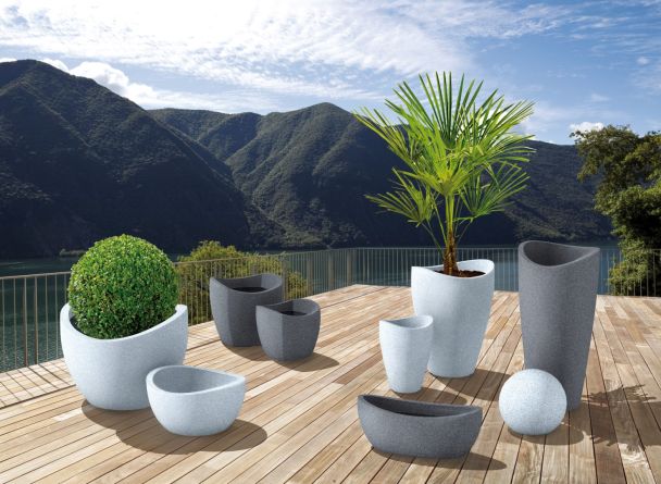 'wave globe®' Weiß-Granit Ø 30 cm