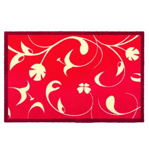 Fußmatte 'Jardin des plantes' Blumengarten-Design, rot