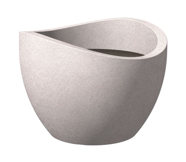 'wave globe®' Taupe-Granit 30 cm Pflanzgefäß