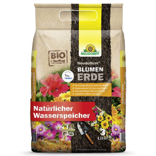NeudoHum® 'BlumenErde' 3 Liter (1 L / € 1,66)
