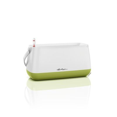 LECHUZA® YULA Pflanztasche (13871) All-in-One Set, weiß-grün, seidenmatt