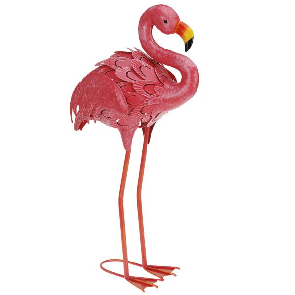 Deko Flamingo aus Metall, stehend, 55 cm