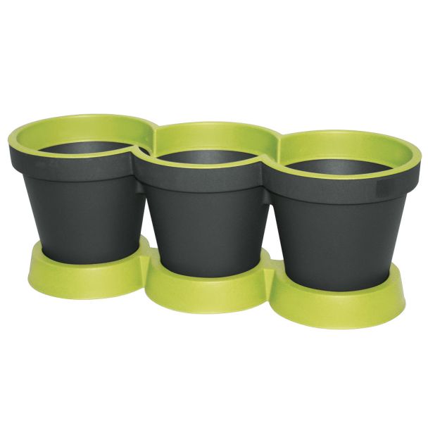 'E&K' 3er Kräutertopf, mintgrün