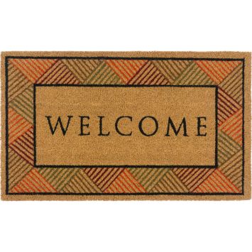 Kokos-Fußmatte Welcome mit Rahmen