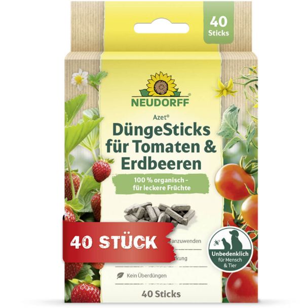 Azet® DüngeSticks für Tomaten & Erdbeeren, 40 Sticks