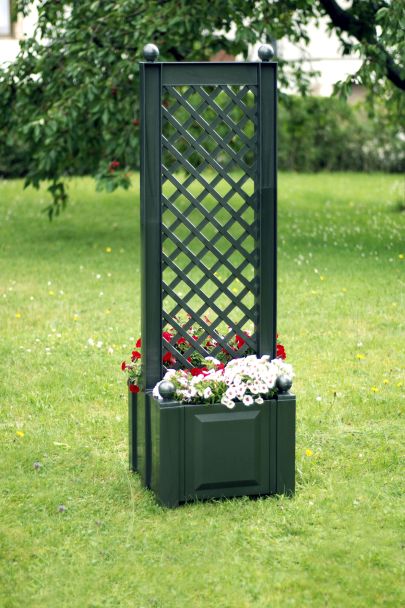 Pflanzkasten zentriert mit Spalier, 43 cm in Grün