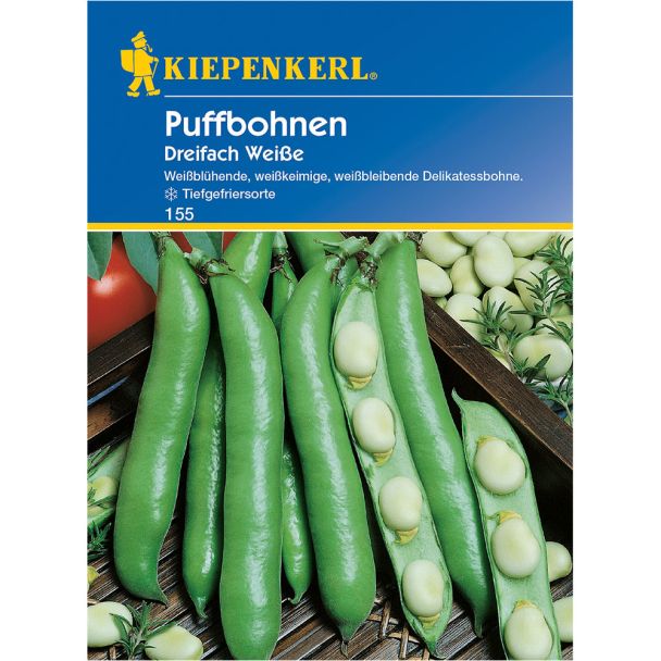Puffbohnen 'Dreifach Weiße'