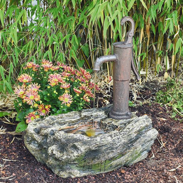Schwengelpumpe Ligno mit Pumpe und LED-Beleuchtung