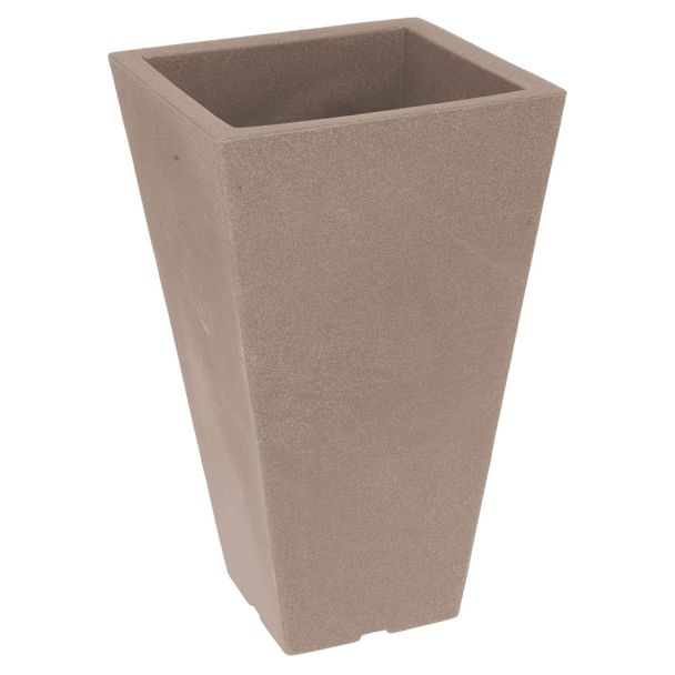 Blumentopf, 27 x 27 x 45 cm, beige, viereckig