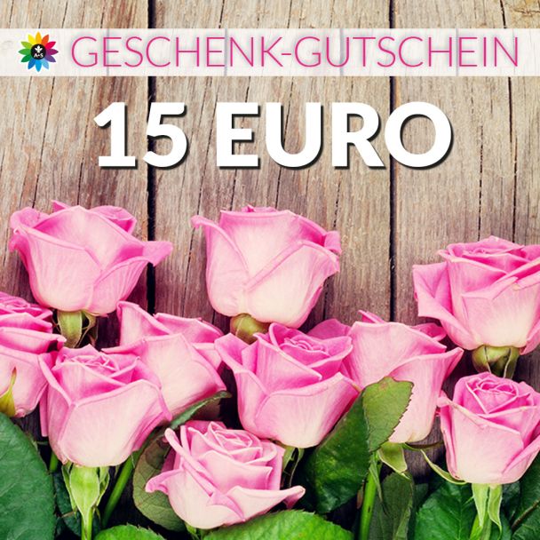 Geschenk-Gutschein, Wert 15 Euro Rosen