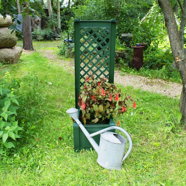 Pflanzkasten mit Spalier, 43 cm in Grün