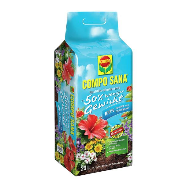 COMPO SANA® Qualitäts-Blumenerde ca. 50% weniger Gewicht - 25 Liter (1 l = € 0,34)