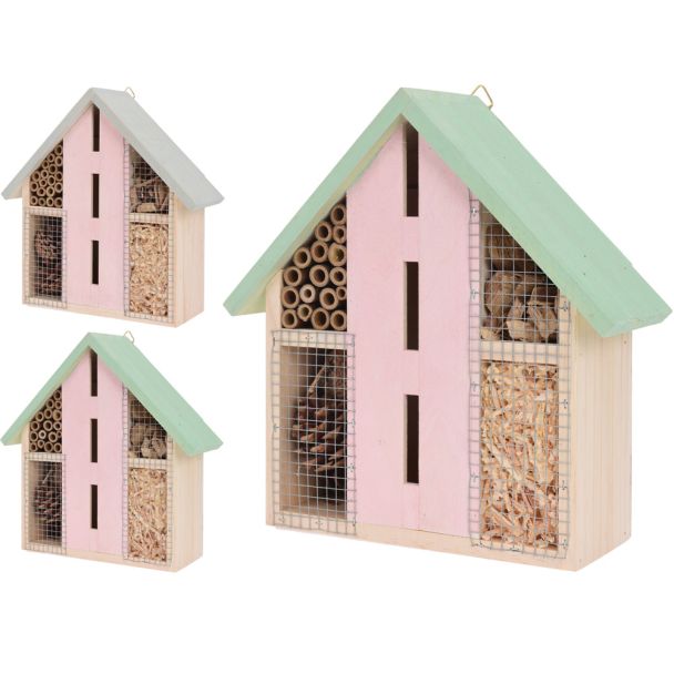 Insektenhotel, 25 x 9 x 26 cm, farbig