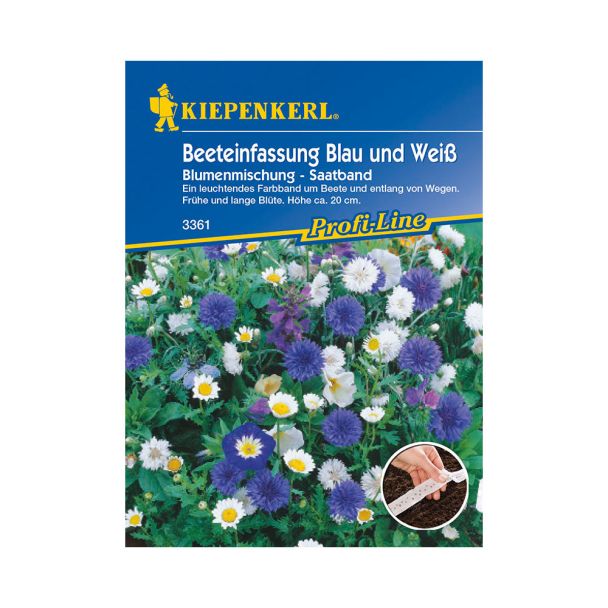Beeteinfassung Blau und Weiß Blumenmischung (Saatband)