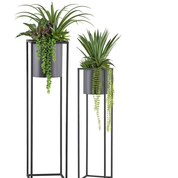 Kunstpflanzen Sukkulenten Arrangement auf Metallständer