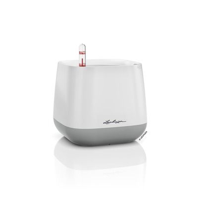 LECHUZA® YULA Pflanzgefäß (13862), All-in-One Set, weiß-grau