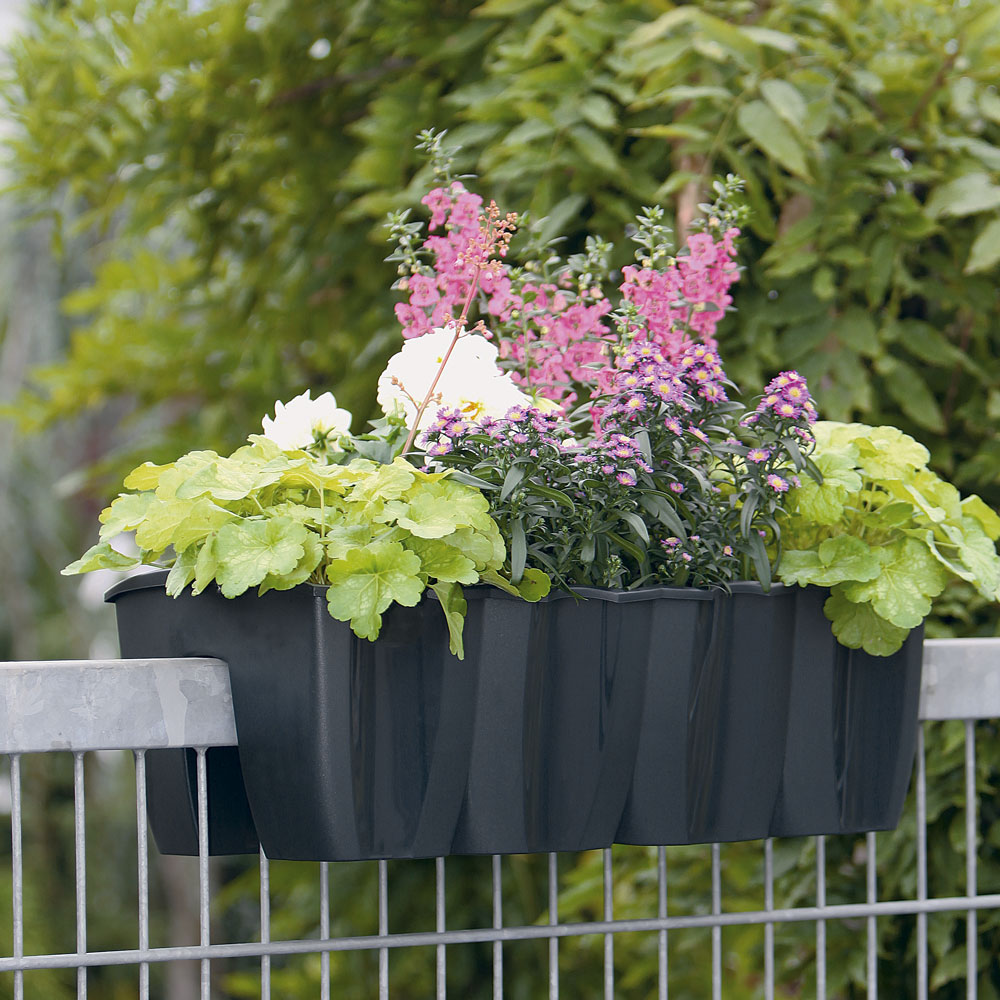 Crown Geländer-Blumenkasten, anthrazit | Blumenkästen | Pflanzgefäße